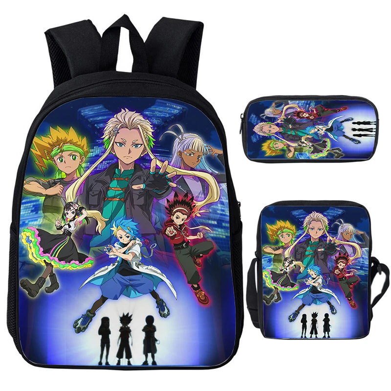 Hot Beyblade X Print Backpacks 3Pcs Set Large Capacity Schoolbag for Boys Girl Waterproof Primary School Bags Travel Bag Mochila