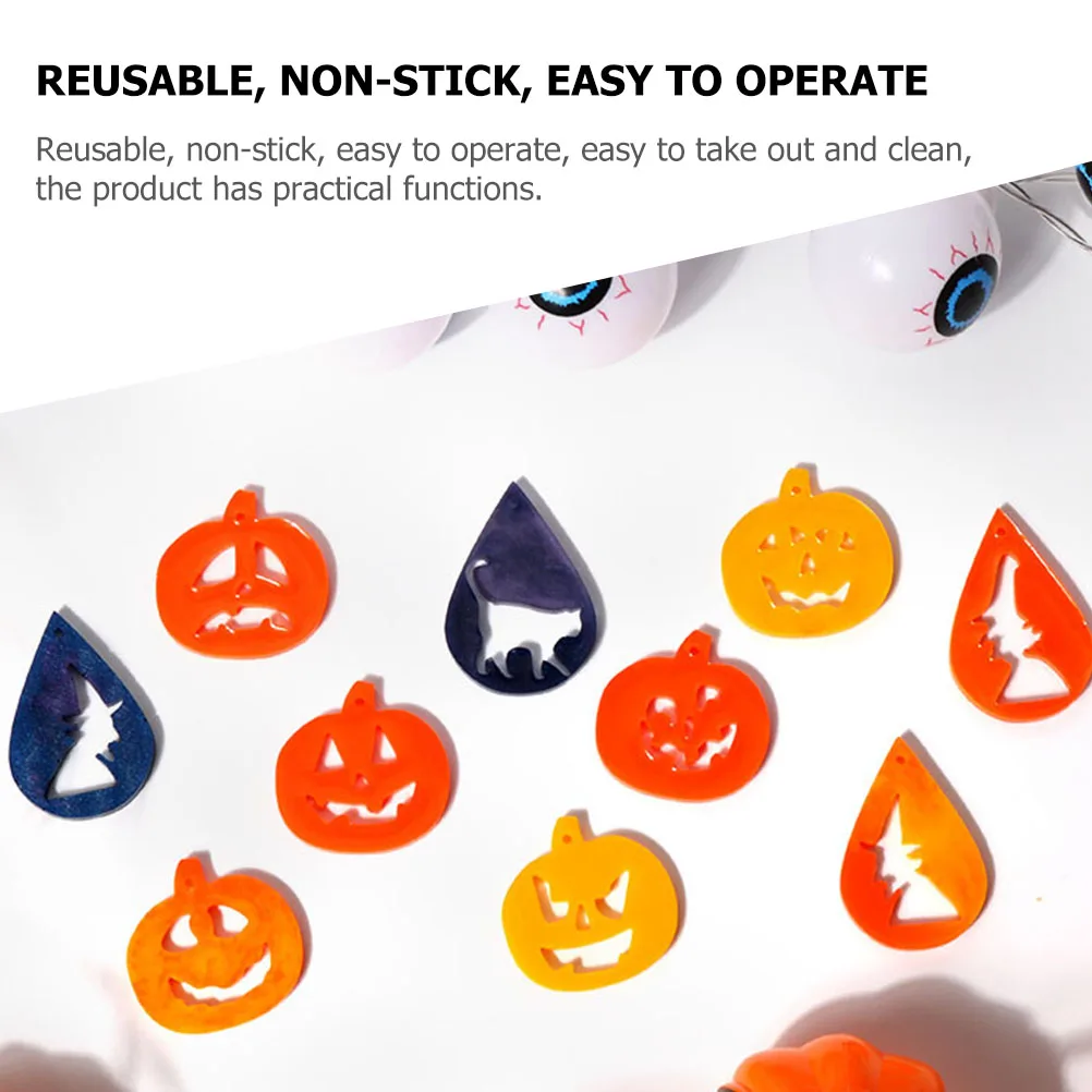 

Silicone Casting Epoxy Resin Jewelry Making Molds 3 Sets Shape Pumpkin Glue Mold Halloween Pendant Earring Reusable Non Stick