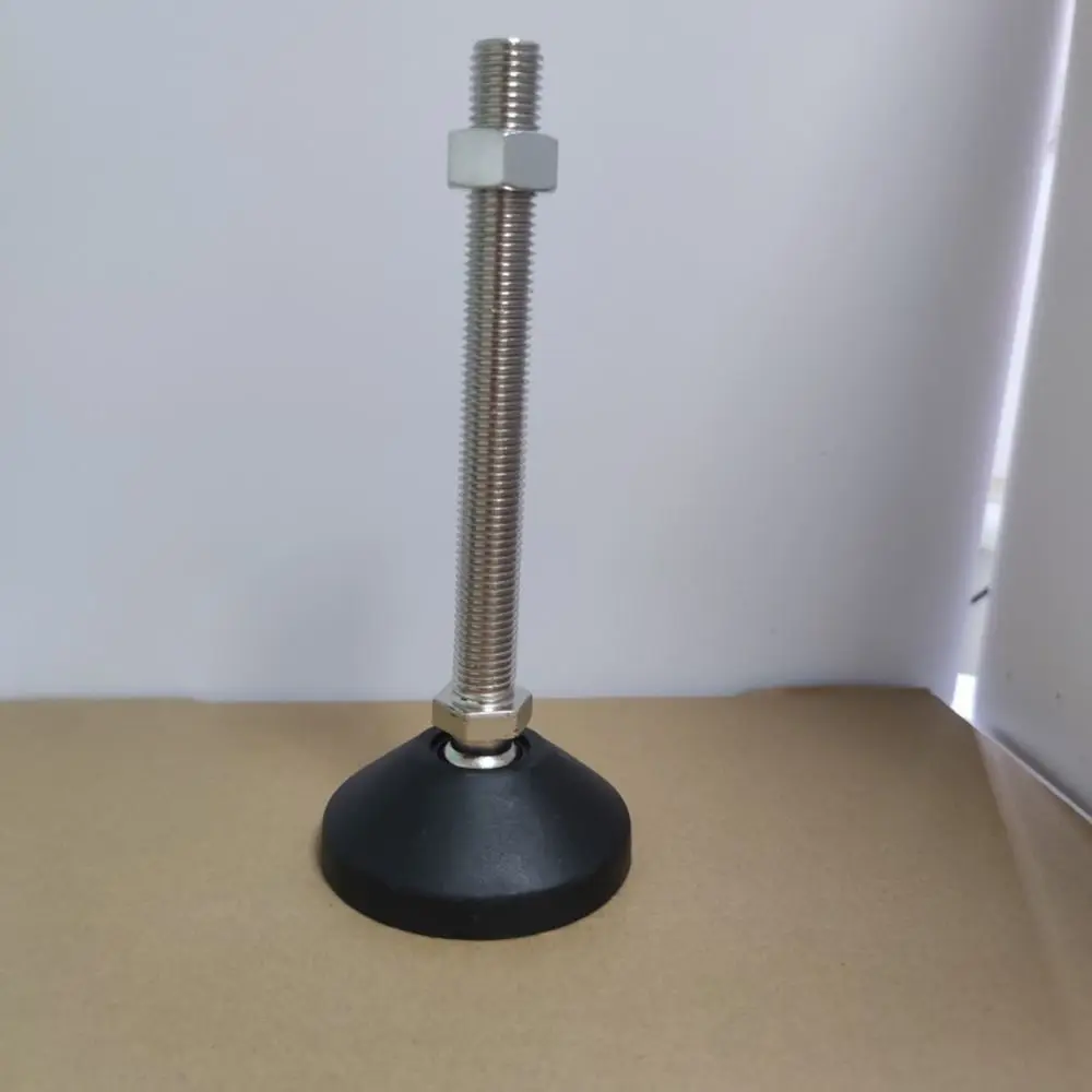 1Pcs M8 M10 M12 Adjustable Leveling Feet Swivel Base 304 Stainless Steel Screw Leveling Foot Cup Nylon Base Articulating Legs