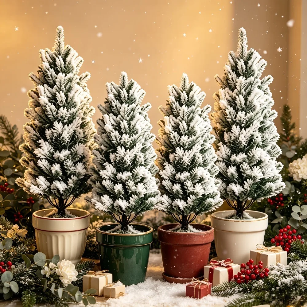 2PC Artificial Foggy Snow Tree Suitable for Christmas Winter Tree with Fog for Christmas New Year Holiday Decora 2026
