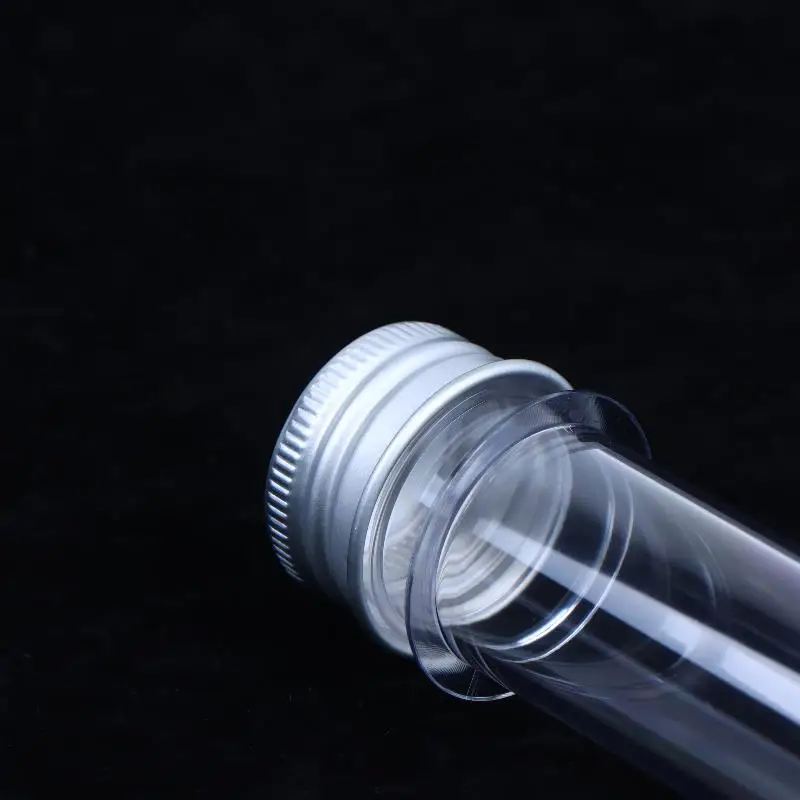 1 Stück transparente, zylindrische, nachfüllbare Plastikflasche, 50 ml, PET-Reagenzglasflasche für Masken, Süßigkeiten, Datenkabel, Maskierpapier – Detail 15