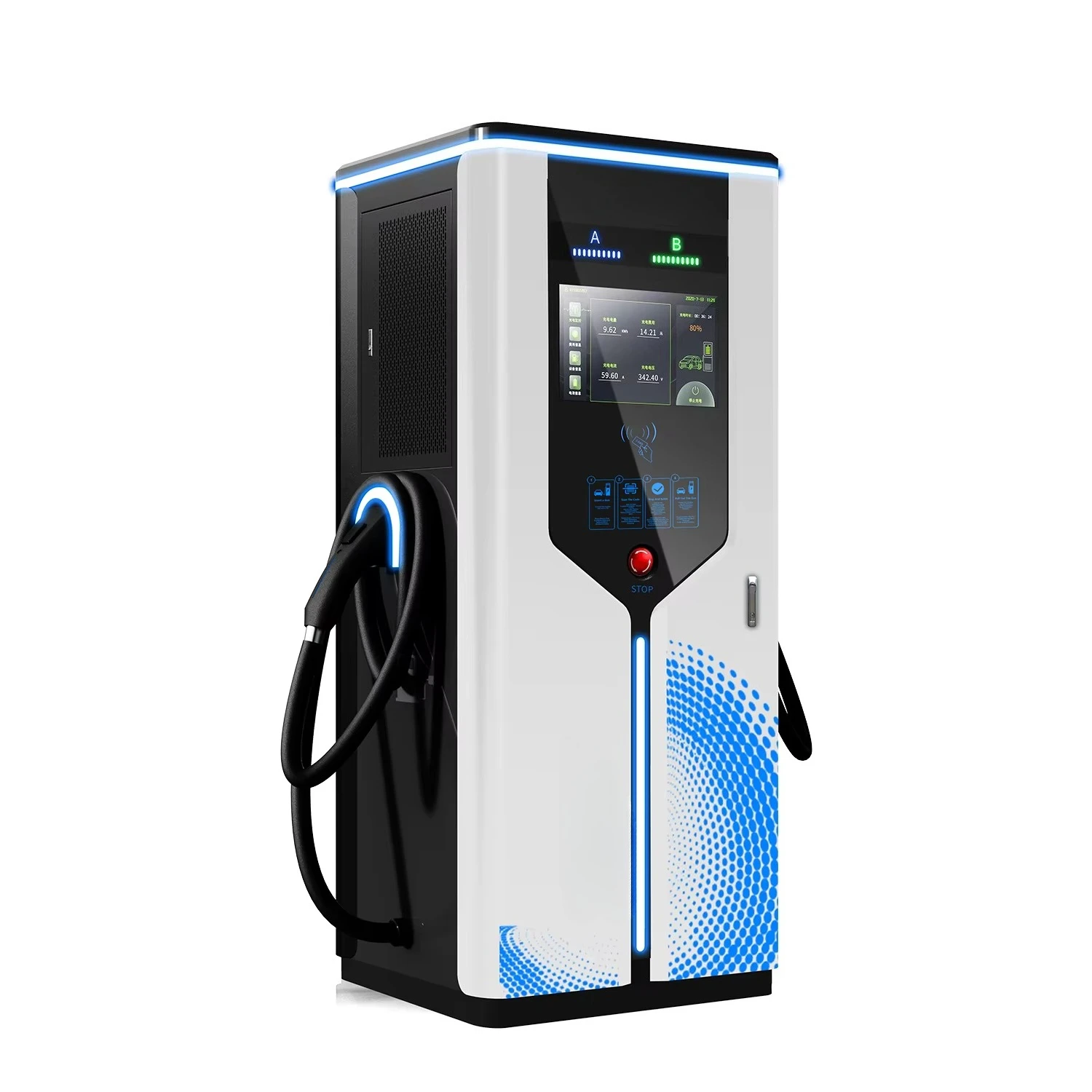 Commercial Fixed Installation Public EV Charger 60-180kw DC Fast Electric Car Charging Station New Condition