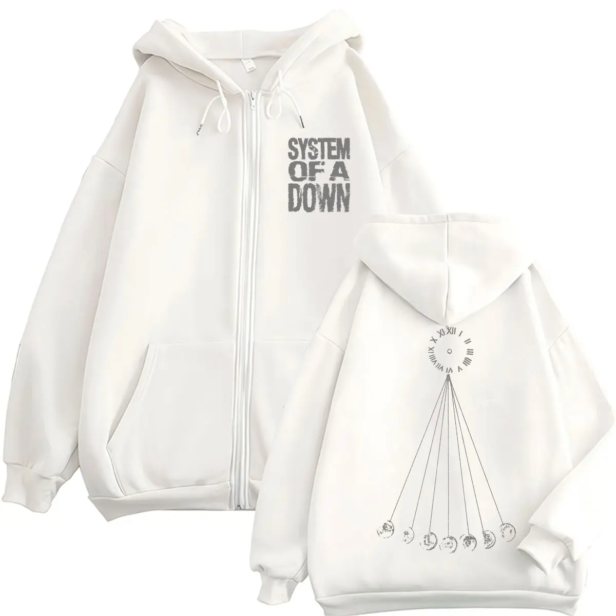 Rock Band System of A Down Mezmerize Zip Up Hoodie Men's Vintage Hip Hop Gothic Harajuku Sportwear Oversized Fleece Casual Coats