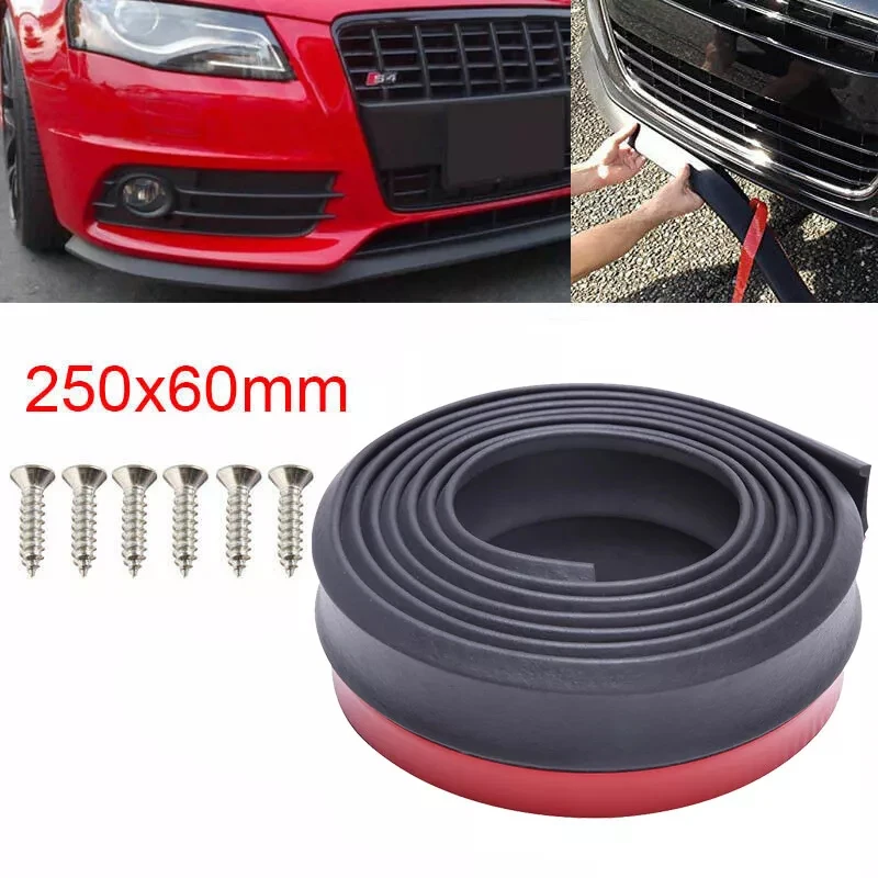 

Universal Car Front Bumper Lip Splitter Spoiler Rubber Skirt Protector BodyTrim Bumper Lip Strip Car Side Lip Exterior Mouldings