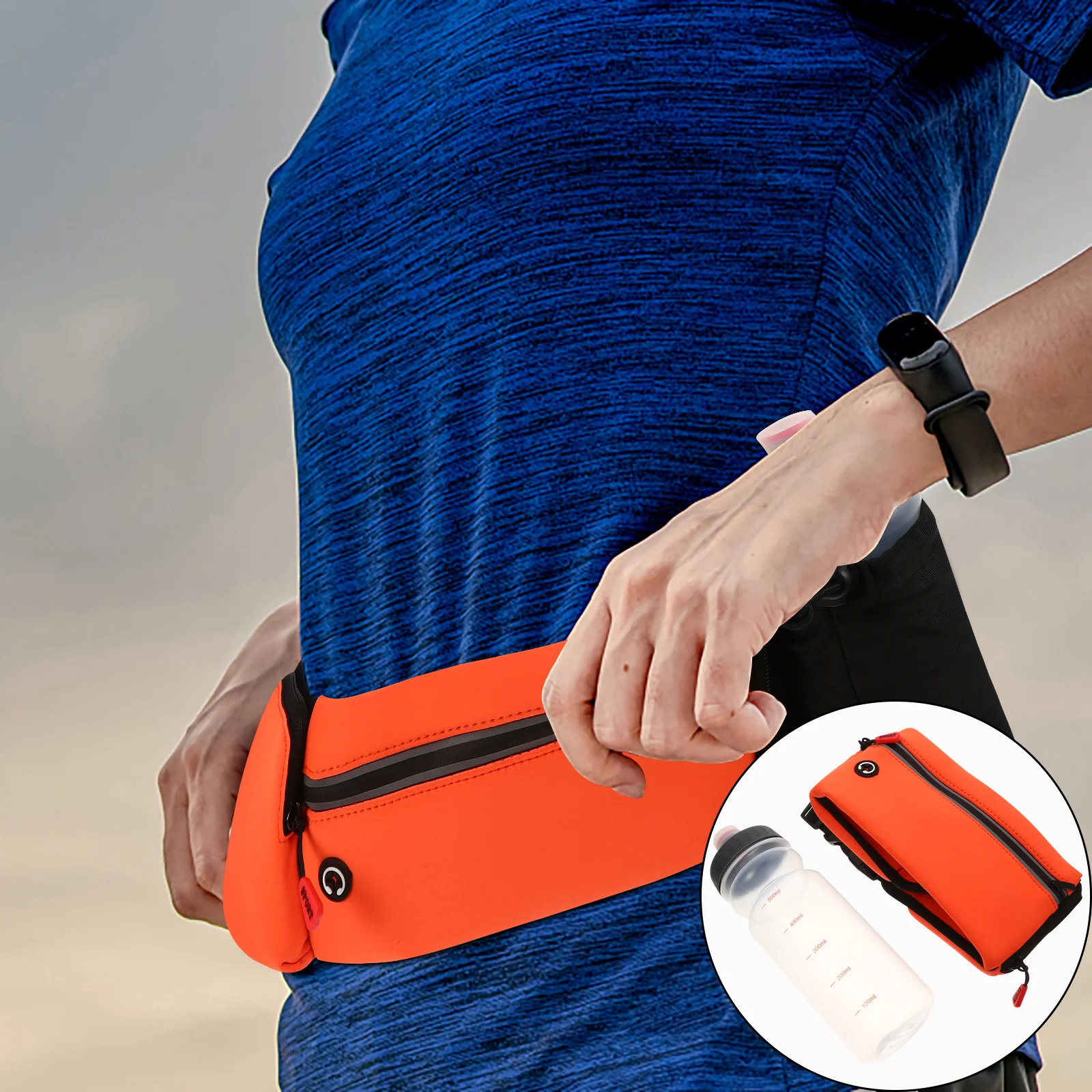 Water Resistant Sports Waist Pack Lightweight Big Capacity for Running Jogging Travel Mobile Phone Storage Smooth Zipper