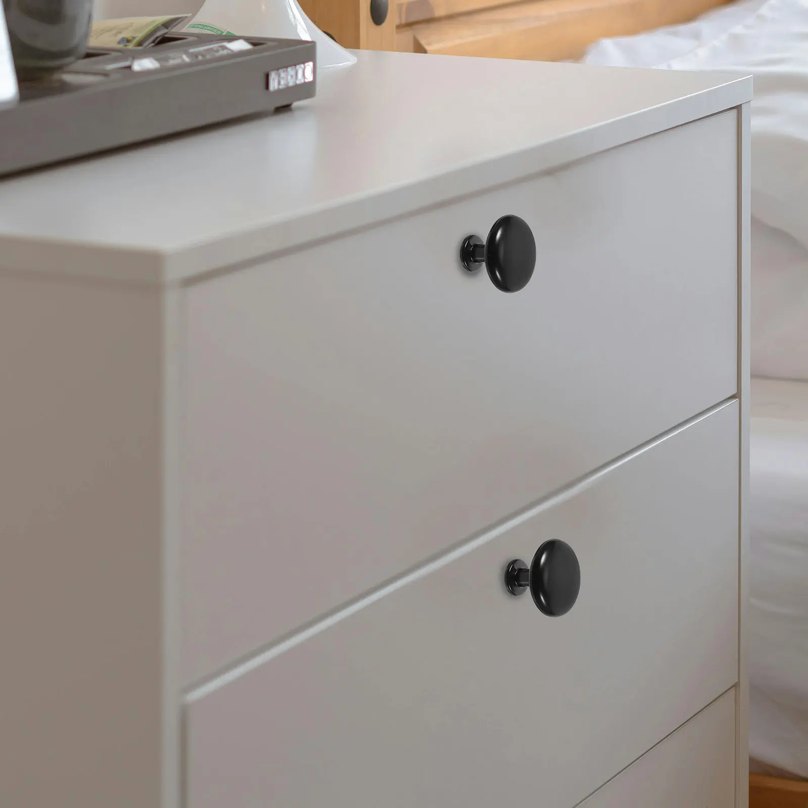 

12pcs Knobs Drawer Pulls Black Modern Farmhouse Door Hardware Drawer Pull Knob Single Hole Bathroom Bedroom Dresser
