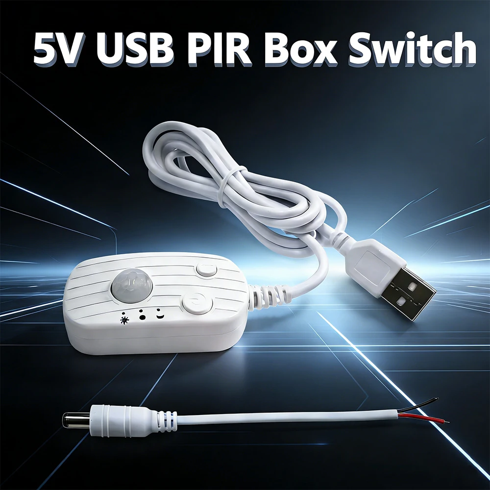 5V Dimmer/USB PIR Motion Sensor Box For USB Interface Strip Light Smart Automatic Motion Detection For Stair Closet Kitchen