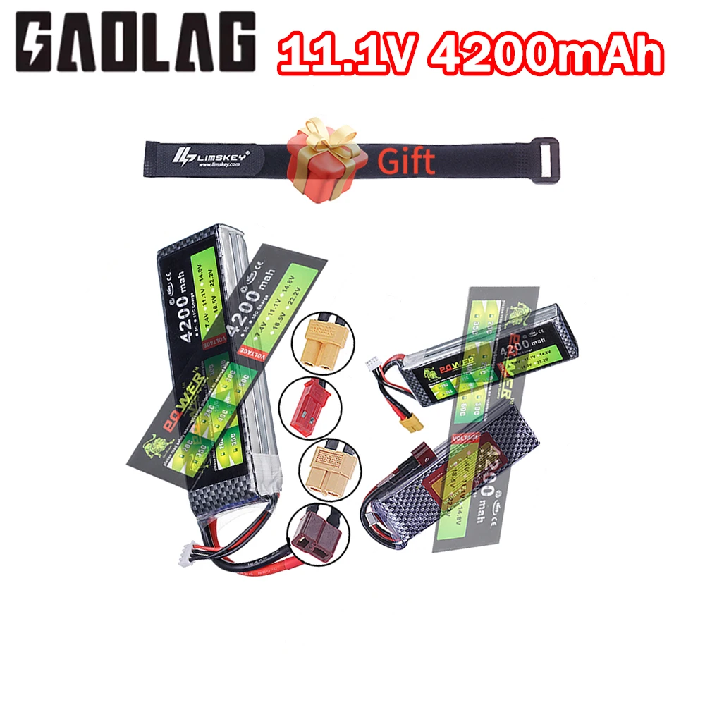 Li-polymer 3S Battery 11.1V 4200mAh 40C with XT60 DEANS T XT30 JST Plug for RC Airplane Quadcopter Drone FPV Boat Helicopter