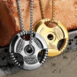 Dumbbell Pads Men Necklace With Pendant Fitness Gym Stainless Steel Jewelry Punk HipHop New In for Male Women Gifts Wholesale
