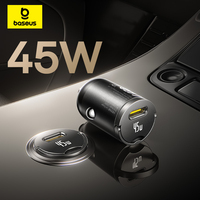 Baseus 45W Mini Car Charger UFCS PPS QC PD Fast Charging For Tablets iPhone 16 15 14 13 Samsung Xiaomi Car Phone Charger