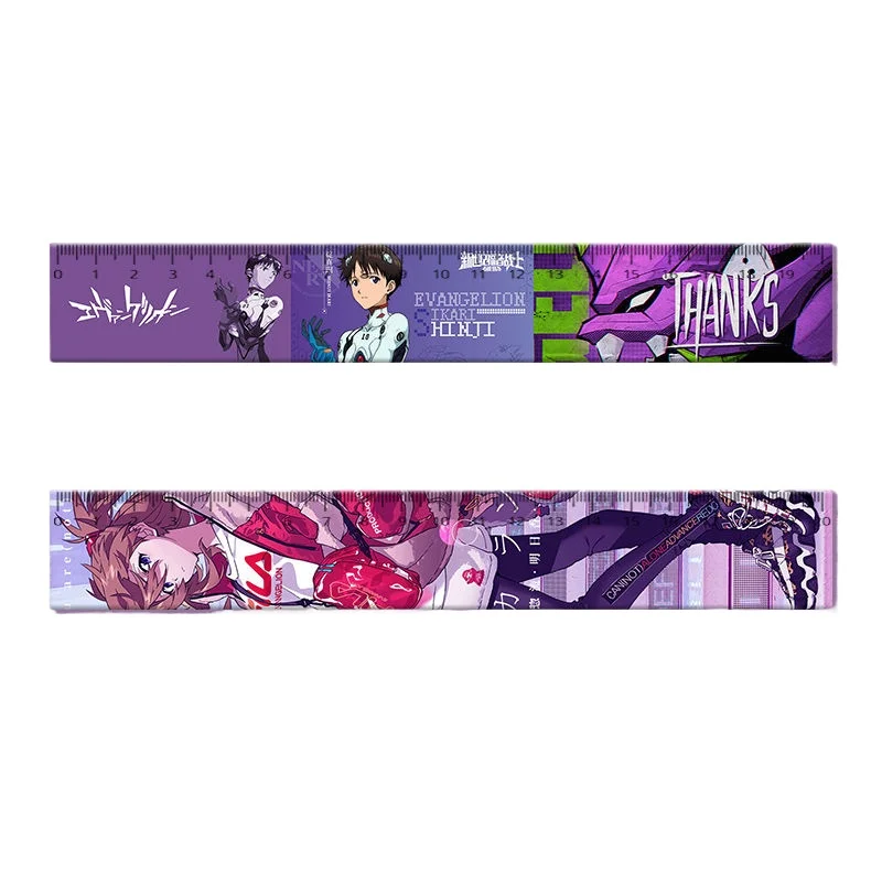 20cm EVANGELION Straight Ruler Anime Student Plastic Straightedge School Stationery Office Supplies Drawing Tool Kids Prize Gift