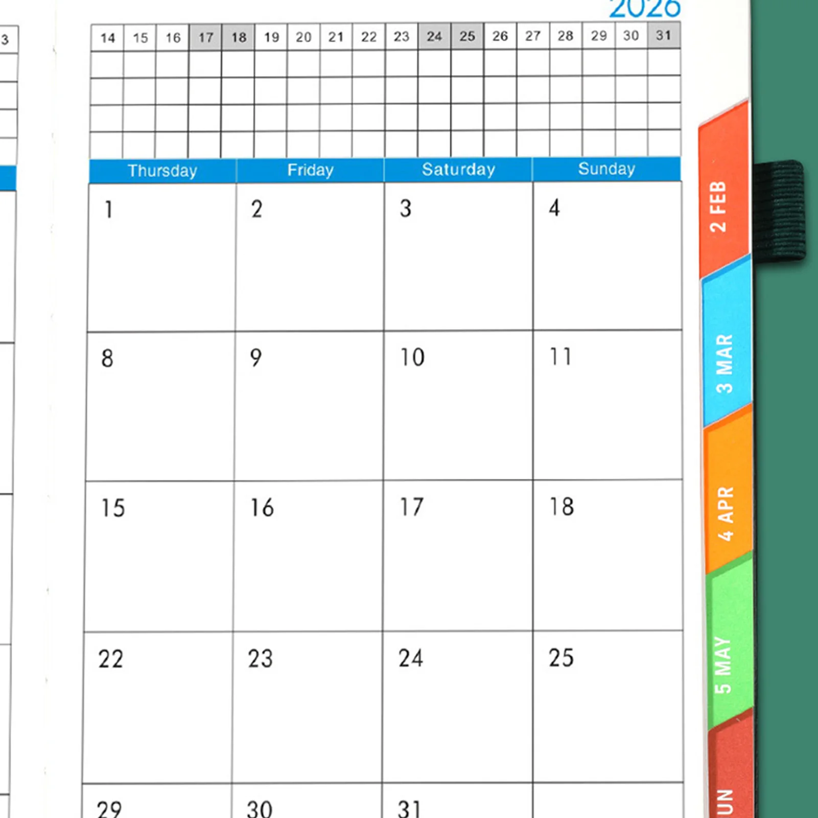 2026 دفتر مخطط يومي A5 حجم الجدول الزمني المنظم سماكة ورقة للطلاب الكبار القرطاسية إدارة الوقت #3