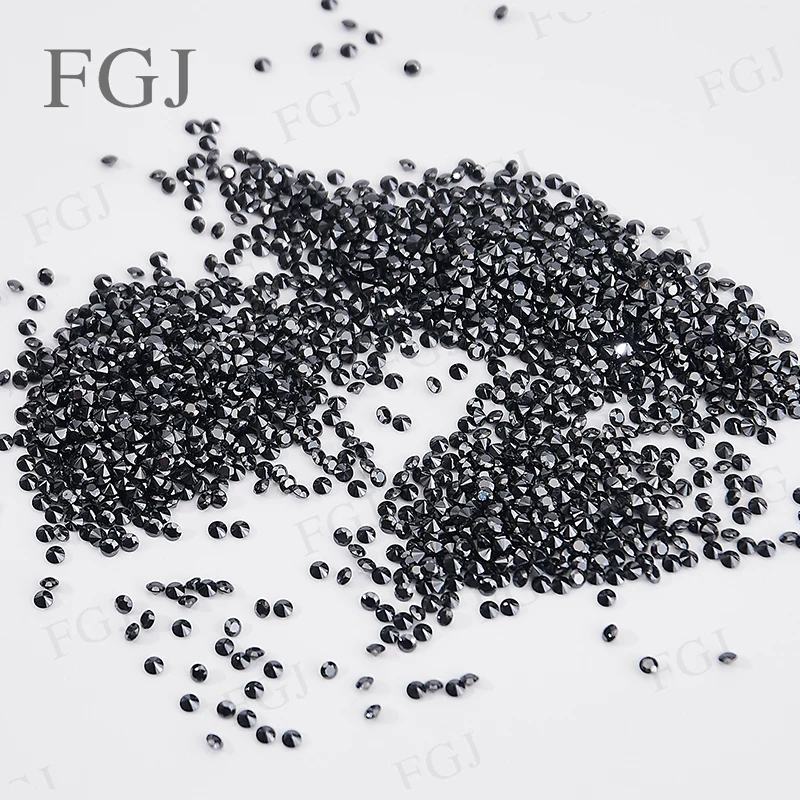 

High Quality Loose Moissanites Mini Stone 0.7~20mm Black Color Round Shape Excellent Cut Lab Grown Diamonds Gemstones Beads