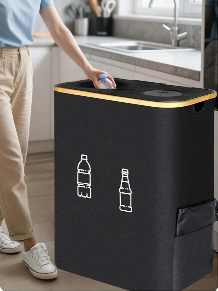 160L Pfandflaschen-Sammelbehälter Faltbarer Aufbewahrungskorb Mülleimer Flaschen-Recycling-Sammler Aufbewahrungsbox mit 4 Taschen