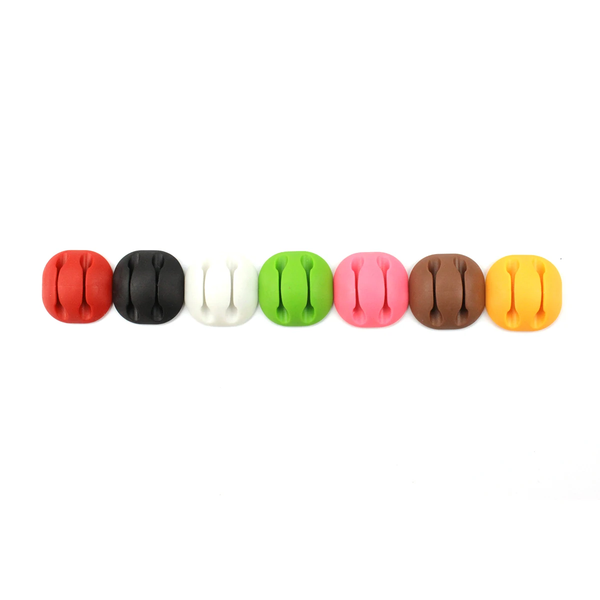 

12pcs Colorful Desktop Cable Clip Organizer 2-Slot Table Cord Management for Charge Wire (Mixed Color)