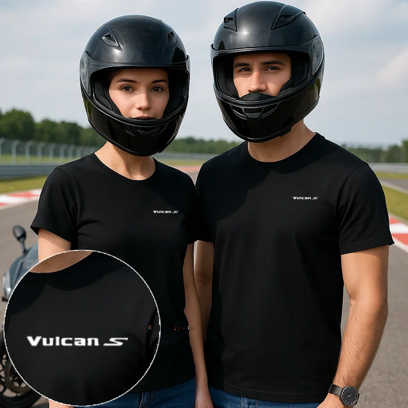 

Vuican-s Logo Motorcycles T Shirts Fashion Men Summer Short Sleeve Cotton Bultaco Man Tshirt For Kawasaki VUICAN-S 650 2015-2018