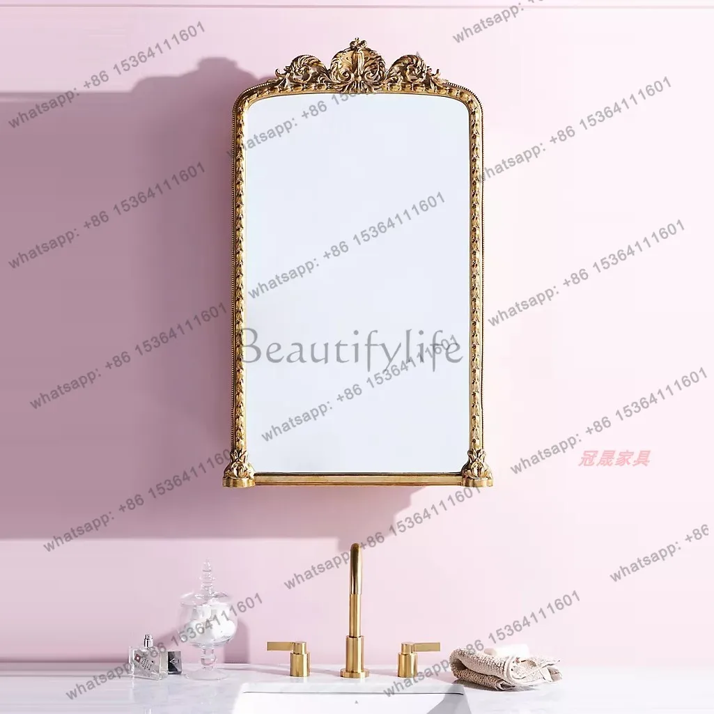LS retro makeup mirror desktop desktop European French carved wall hanging wall full body floor mirror