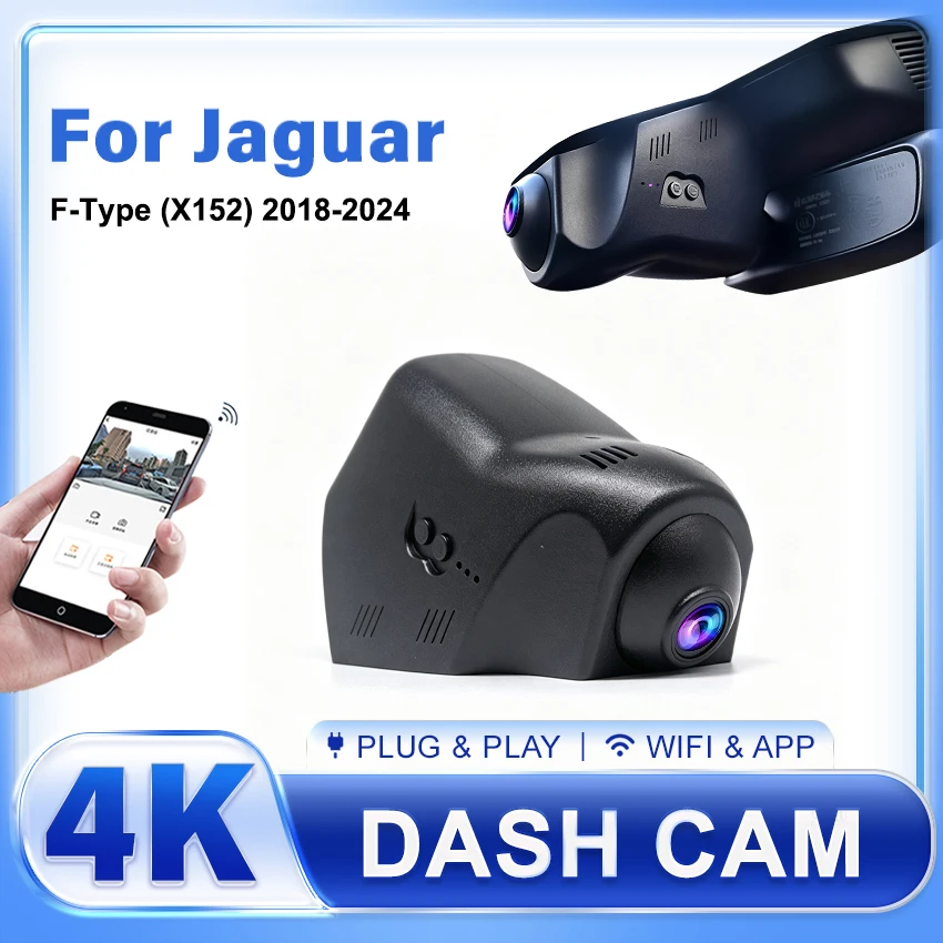 For Jaguar F-Type (X152) 2018 2019 2020 2021 2022 2023 2024 4K Dash Cam For Car Camera Recorder Dashcam Wifi Car Dvr Recording