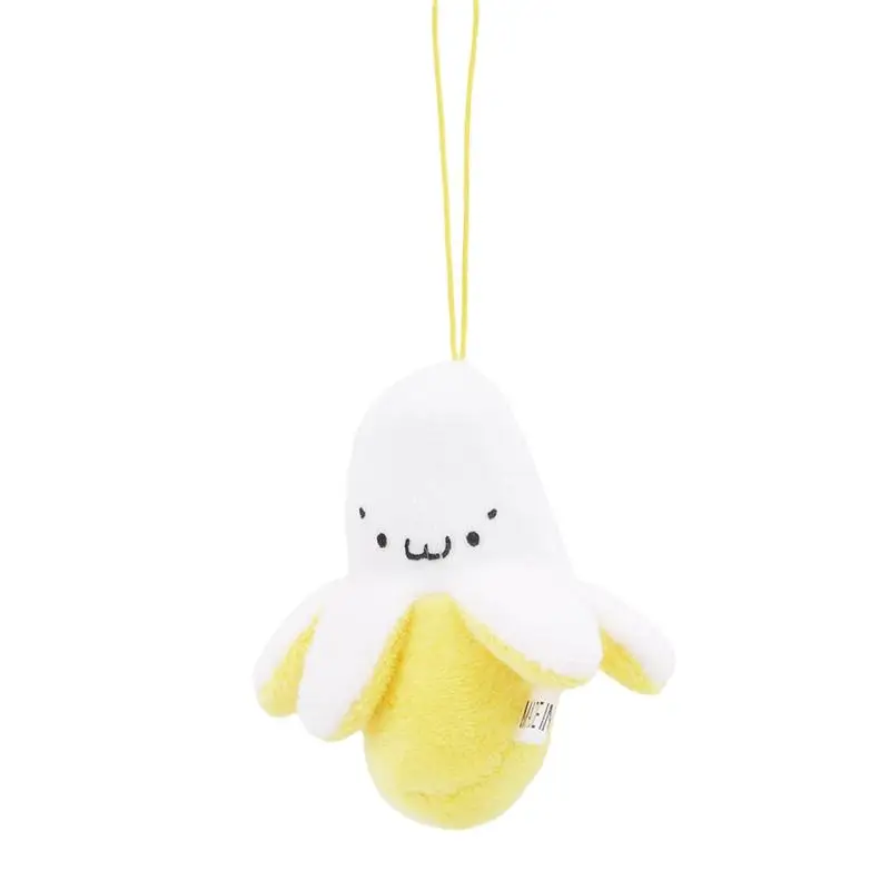 Zaino portachiavi con banana in peluche giallo cartone animato appeso ciondolo Kawaii donna uomo bambino giocattolo bambola portachiavi borsa portachiavi per auto