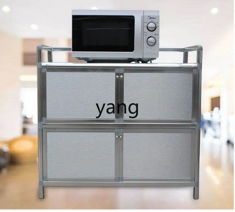 

LH Thickened Stainless Steel Two-Layer Bowl Cabinet Tea Water Stove Aluminum Alloy Storage Sideboard Cabinet