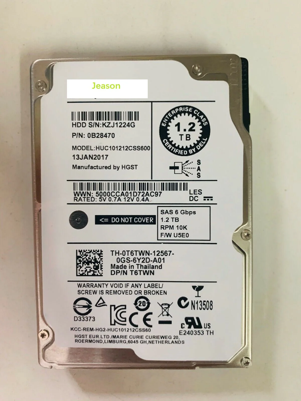 new For Dell T6TWN 1.2TB 6Gb/s 10K 2.5