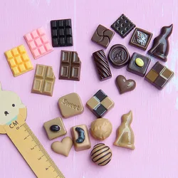 8pcs Chocolate Resin Flatback Flat Back Cabochon Kawaii DIY Resin Craft Decoration Miniature Resin Cream Bread Food For Phone