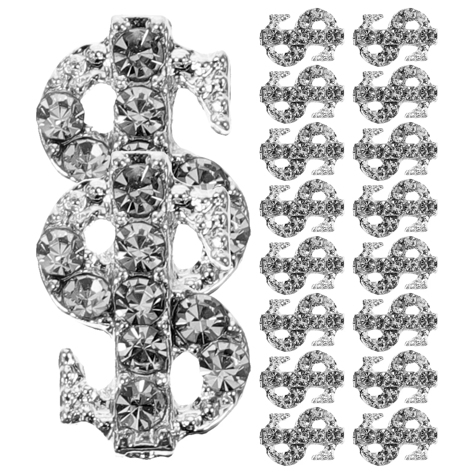 20 Pcs Dollar Sign Jewelry Nail Rhinestones Charms for Nails Design Coin Miss Supplies