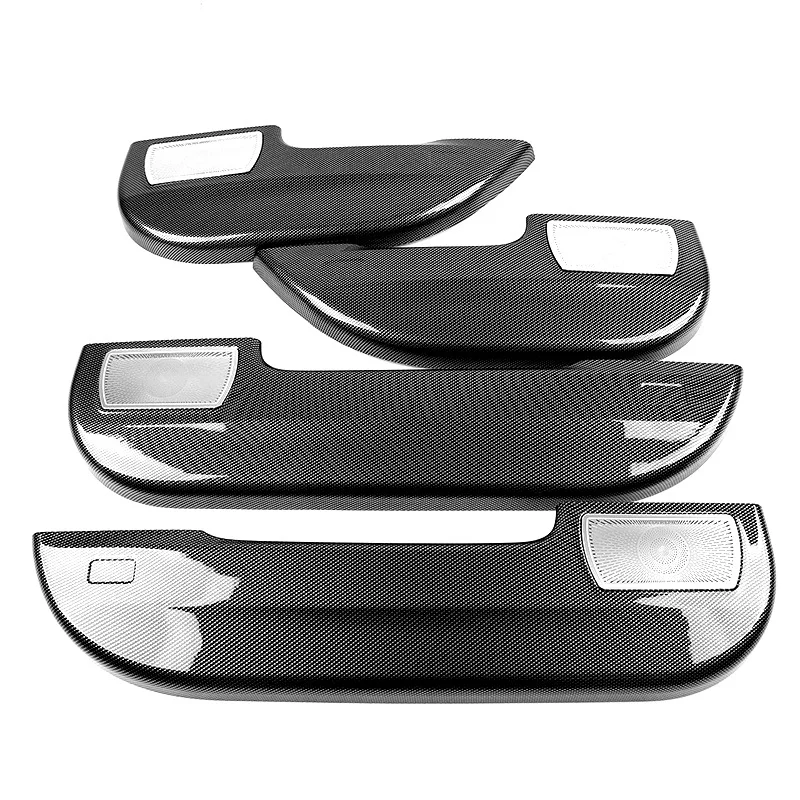 Door Anti Kick Protection Panels Pads ABS Carbon Fiber Interior Trim Accessories For Xpeng G6 2023 4 Pieces