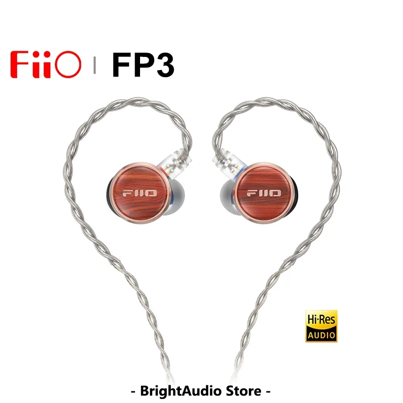 FiiO FP3 HiFi 14.5mm Planar Diaphragm Driver in Ear Earphone Wood Faceplate 0.78mm Cable for Audiophile Musician Type-C / 3.5mm