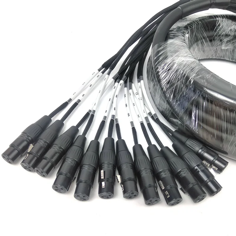 AUDIO XLR Snake Cable Multi-Channel Bare Copper Conductor Model DJ012 for Stage Lighting and Audio Signal Transmission