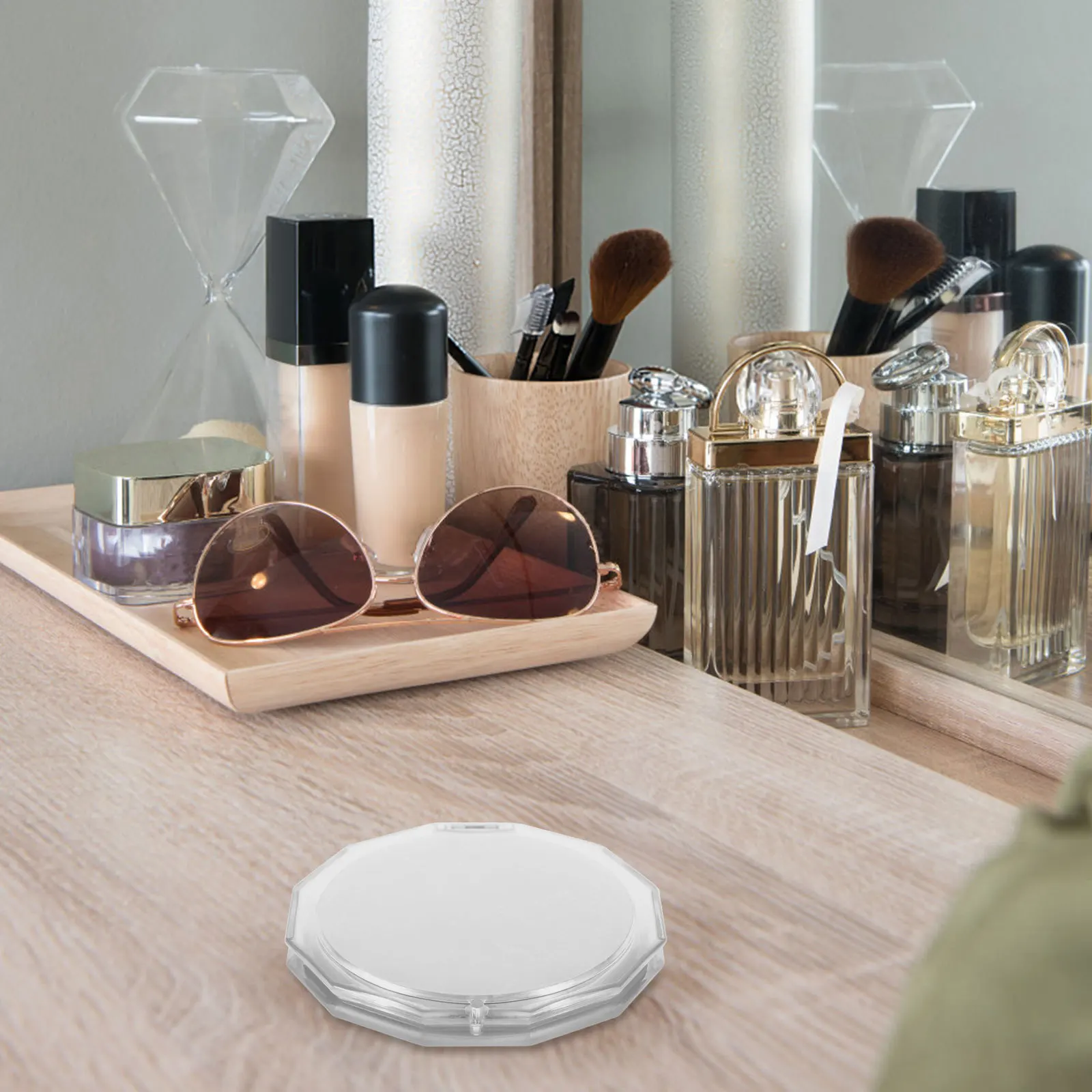 Espelho de ampliação dobrável portátil mini espelho de maquiagem compacto tamanho de viagem para mulheres meninas maquiagem mini espelhos para viagens