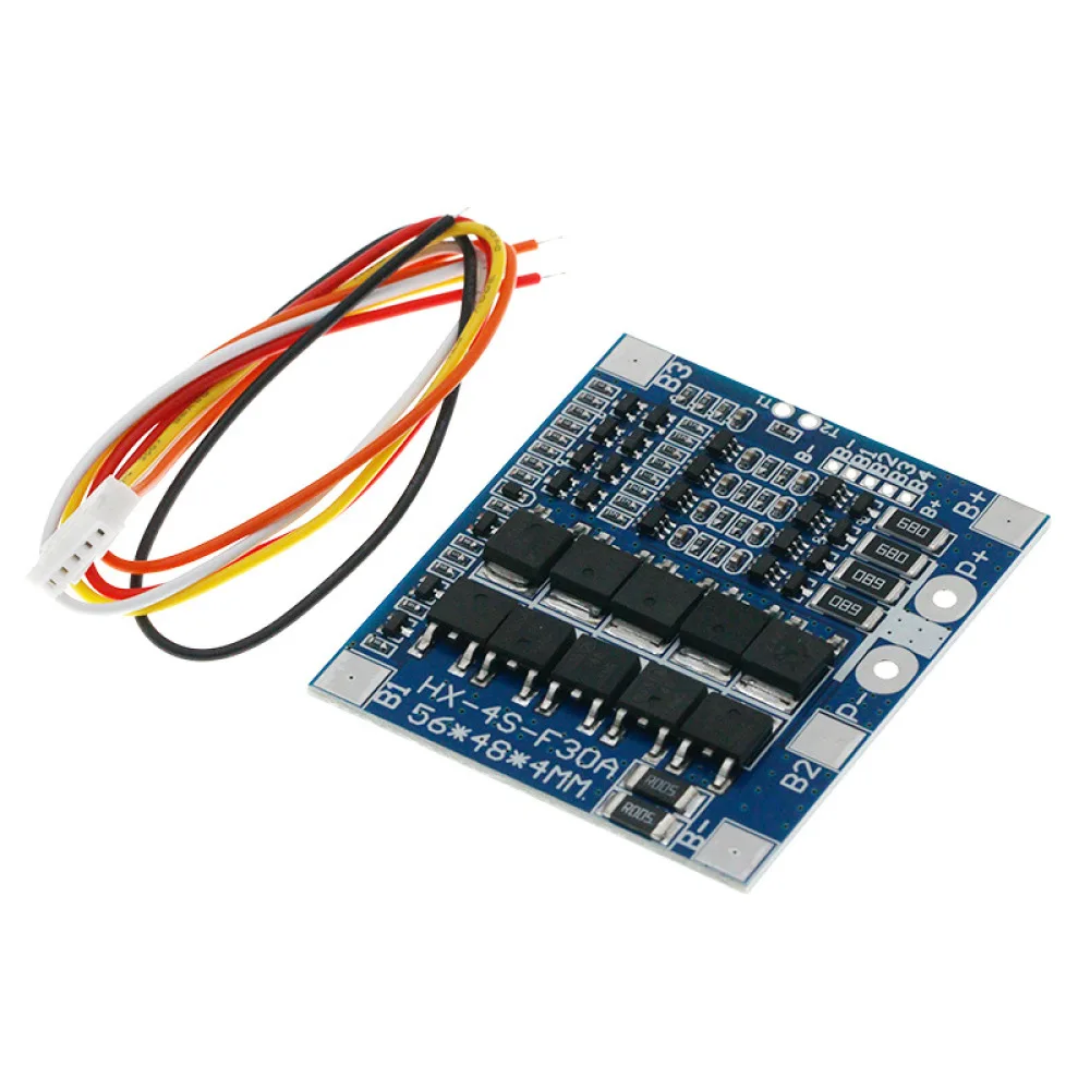 Reliable BMS 4S Protection Board 14.8V 16.8V Li Ion 12.8V 14.4V LiFePO4 Battery Balanced Module 30A Continuous Power