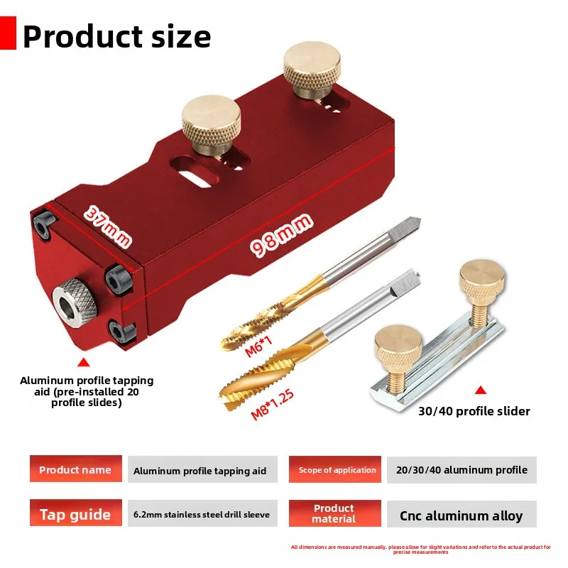 Aluminum Profile Tapping Aid 20/30/40 Series Aluminum Punching Positioner Countersunk Step Drill Spiral Tap