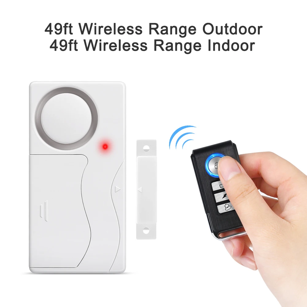 Awapow Wireless Door Alarm With Remote Control Anti-Theft Door And Window Security Alarms Home Security Sensor Burglar Alarms