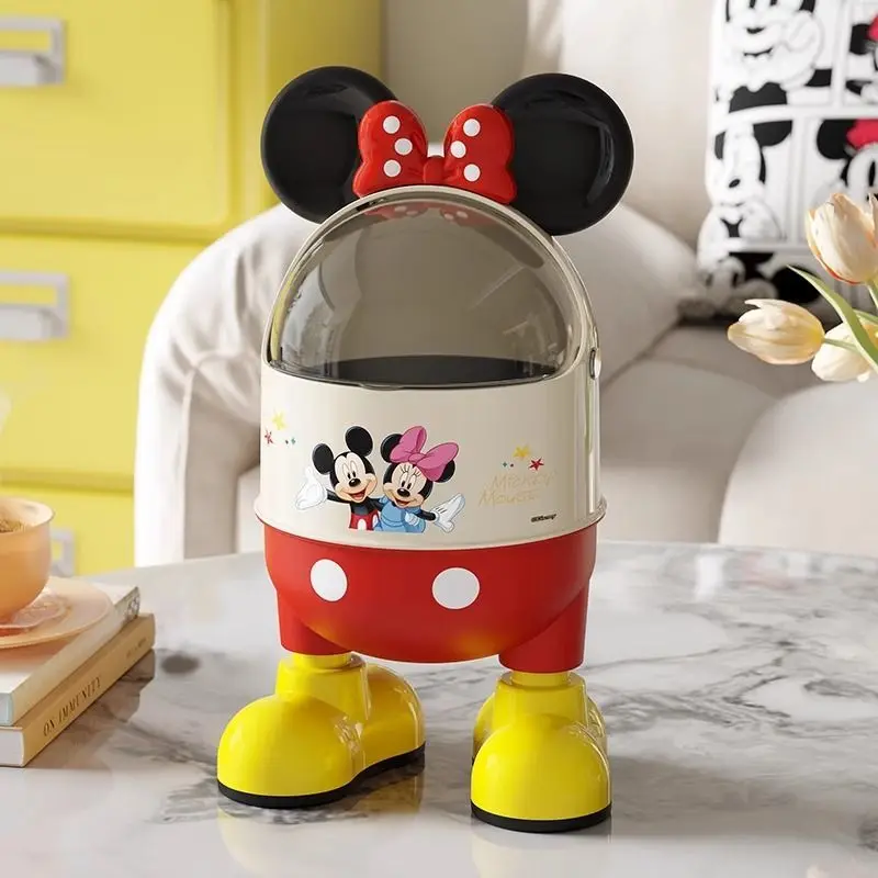 Disney-Serie Mickey Minnie neue süße und niedliche kreative Cartoon-Form Home Desktop Fashion Mülleimer mit großem Fassungsvermögen und Deckel