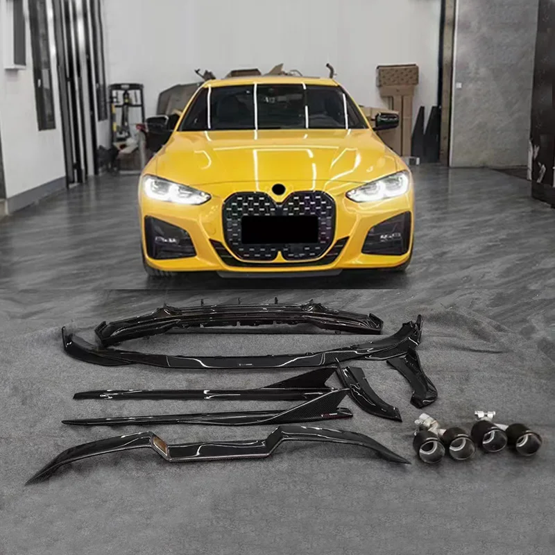 Custom made Suitable forBM W 4 Series G22 Modified TK 100%Carbon Fiber Body Kit Front and Rear Lip Side Skirts Spoiler Tail wing