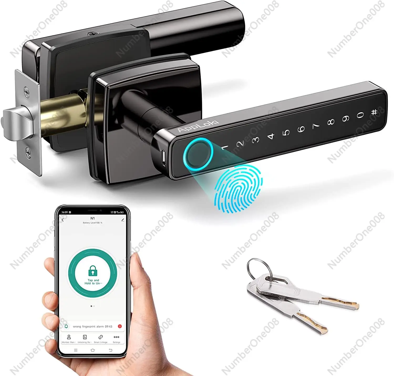 

Smart Electronic Fingerprint Keyless Smart Lock with Remote Control and Password Access