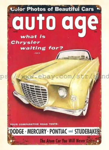 1956 Auto Age magazine Cover race car metal tin sign latest wall decoration sign