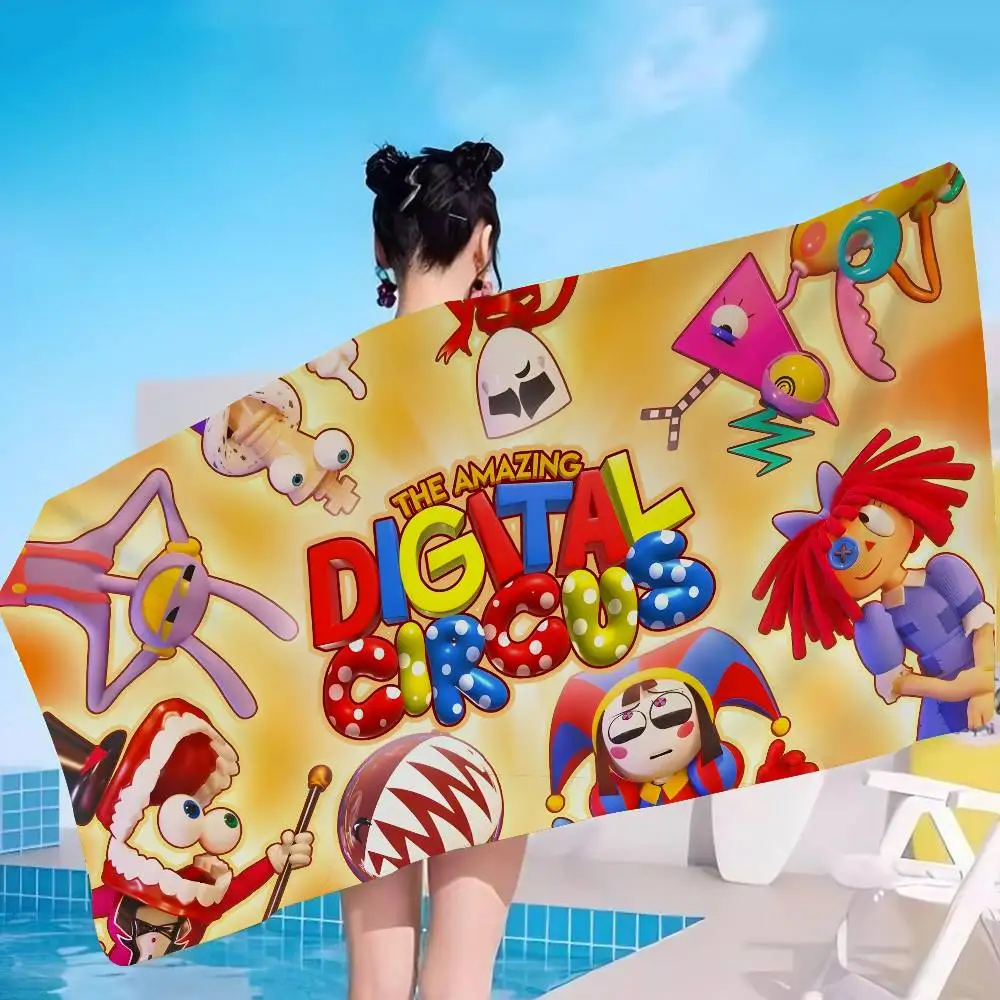 The A-Amazing D-Digital C-Circus Anime Beach Swimming Towel Soft Absorbent Washcloth Children's Gifts for Kids Travel