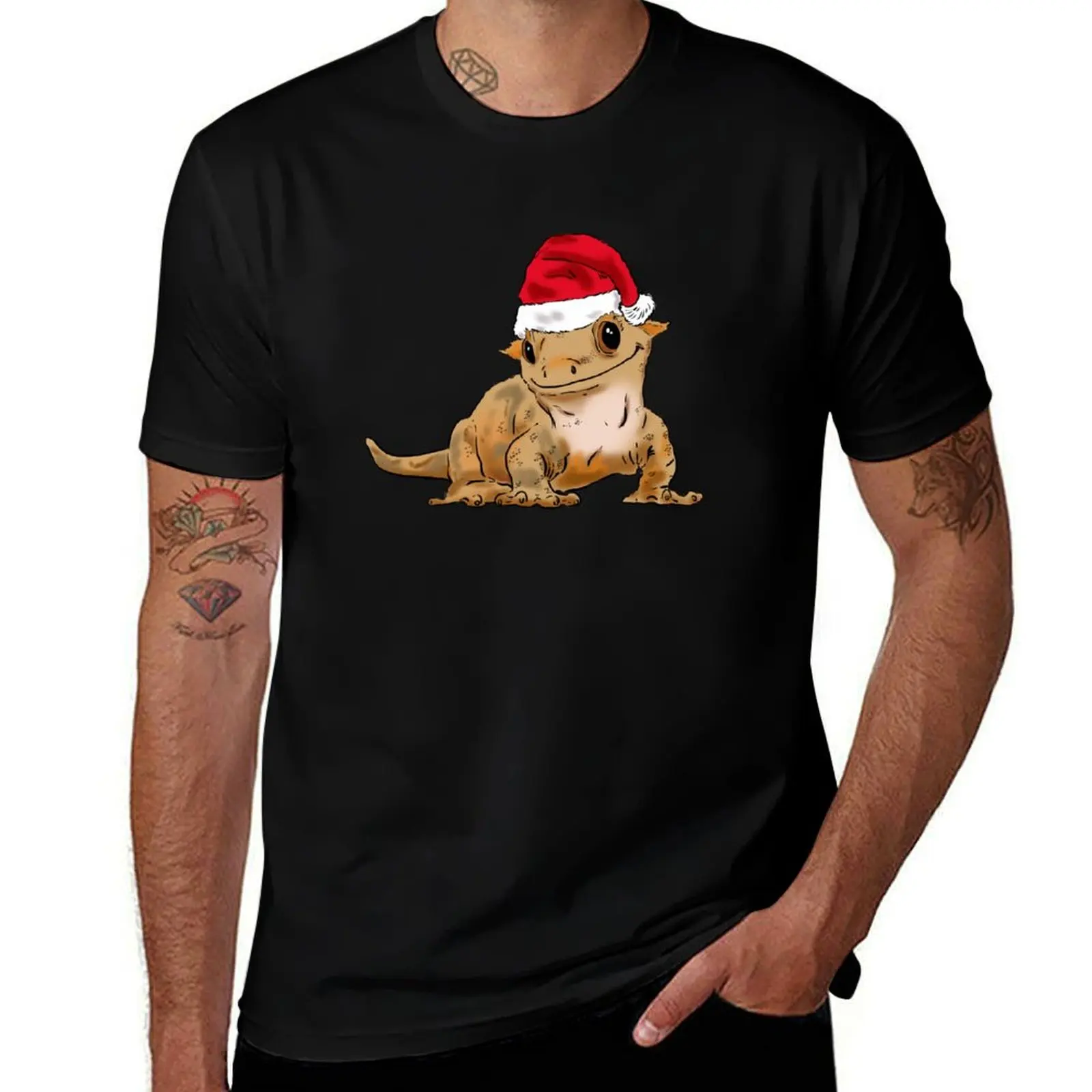 

Cute Christmas Crested Gecko, Santa Crestie, Gecko Lovers, Xmas Gecko in Santa Hat T-Shirt