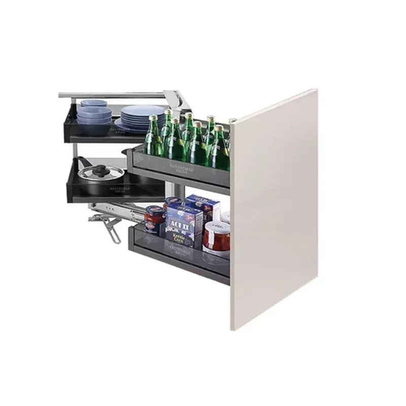 Corner half-open small monster pull basket storage cupboard kitchen drawer type