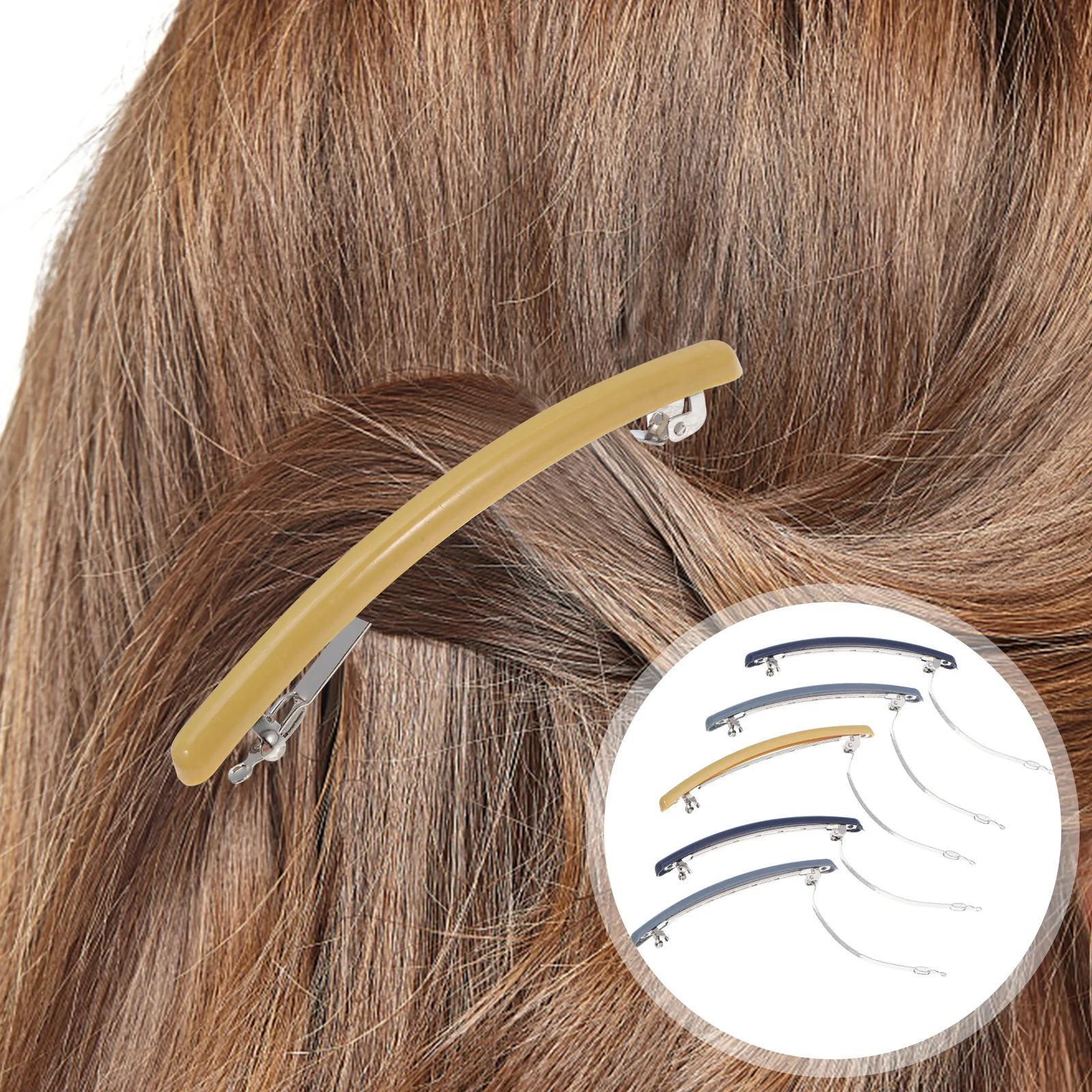 

5pcs Candy-Colored Spring Hair Clips Durable Chic Barrette For Women Girls Colorful Hair Accessories Party Wedding Prom