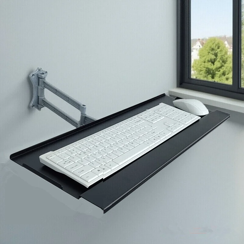 

‌Ergonomic Swing-Out Keyboard Tray Aluminum Monitor Arm Clamp Space Saving Workstation Accessories Adjustable Mouse Platform