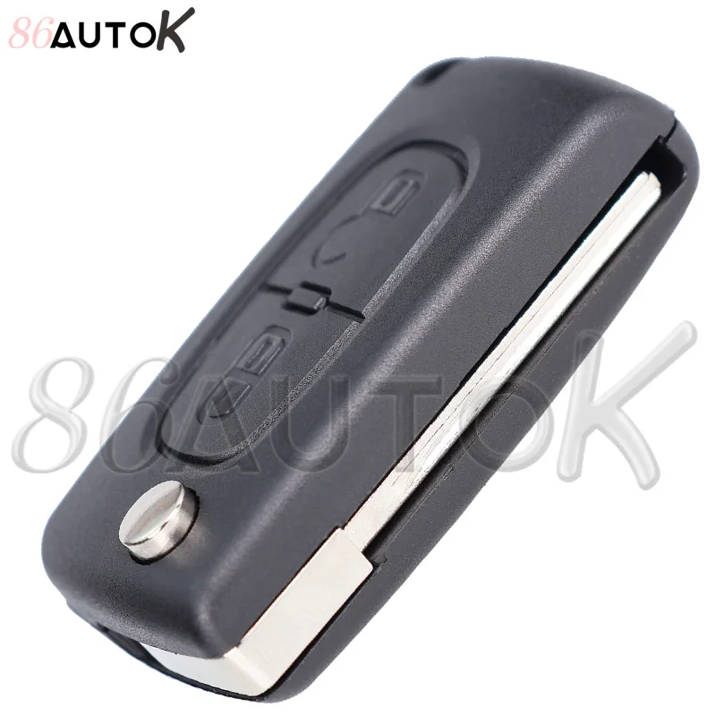 86AUTOK Etui na kluczyk zdalnego sterowania do Citroen C2 C3 C4 C5 C6 do Peugeot 207 307 308 407 607 807 Fob HU83/VA2 CE0523 CE0536 Przycisk 2/3