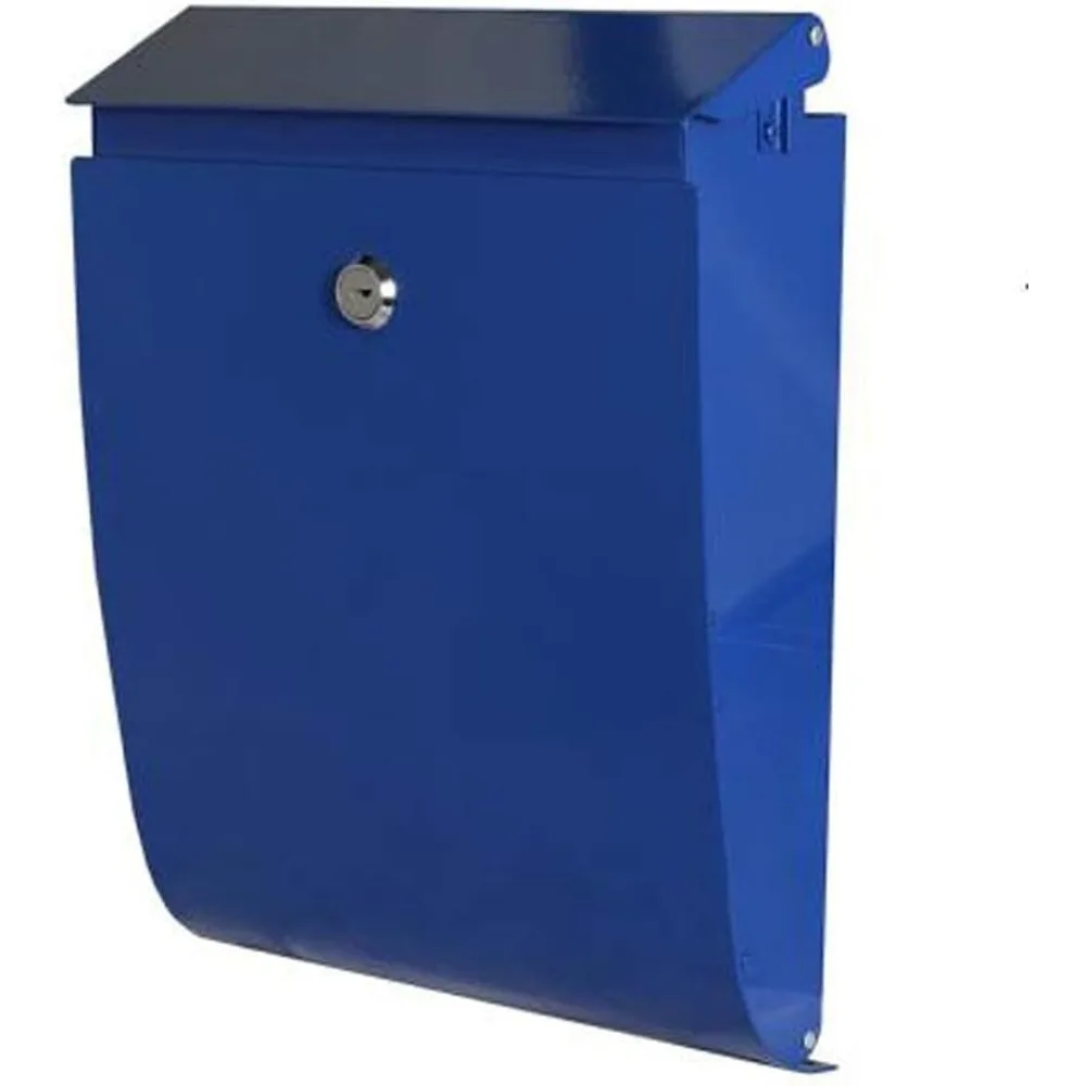 

Blue Large-Capacity Outdoor Waterproof Wall-Mounted Lockable Mailbox with Personal Trash Storage