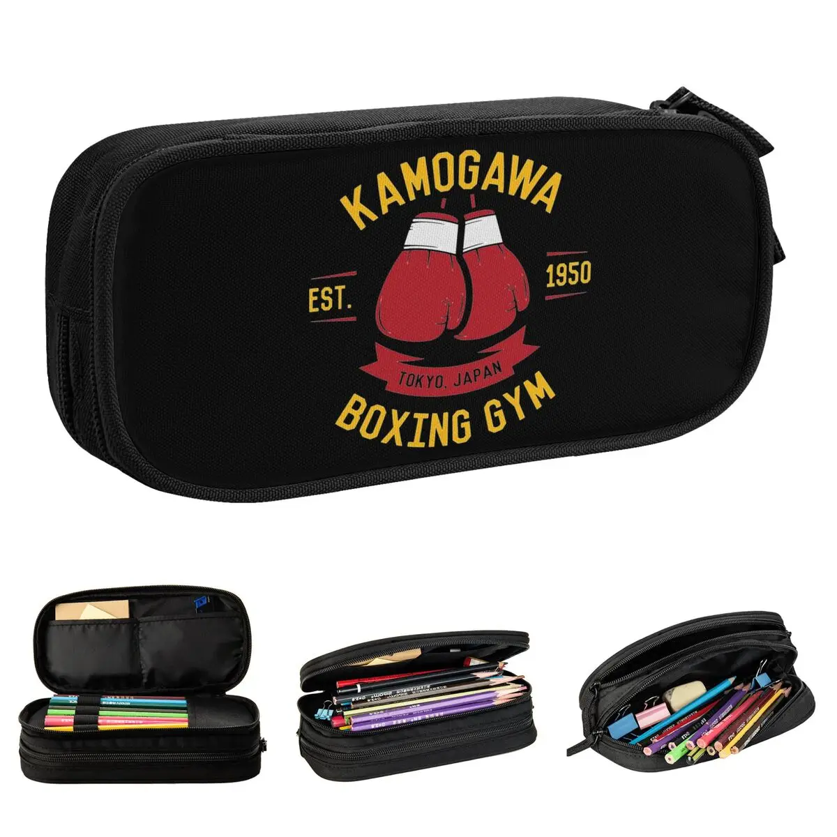 Hajime No Ippo Anime Pencil Cases New Kamogawa Boxing Gloves Pen Holder Bags Student Big Capacity Office Cosmetic Pencilcases