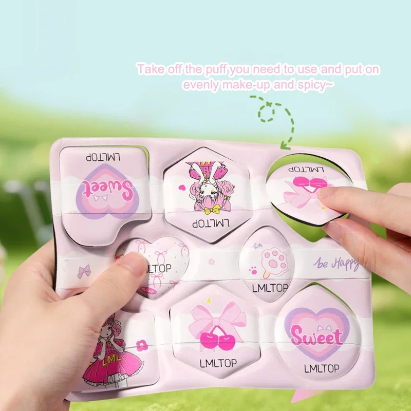 8 stuks multi-vormige cosmetische make-up bladerdeeg blender spons set soft touch schoonheid blenders voor foundation poeder toepassing dagelijks ook