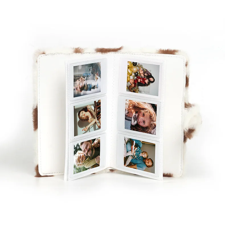 Love Plush 3-Inch 96 Pieces For Fujifilm Instax Mini Album Ins Cute Warm Plush Stamp 3-Inch Photo Storage Card Binder