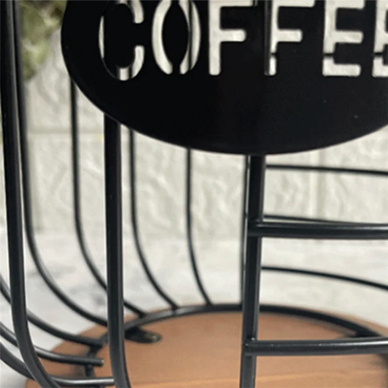 

Coffee Pod Holder Coffee Pod Basket Wire Coffee Pod Storage Wooden Base Organizer For Kitchen Family Countertop Pod Durable B