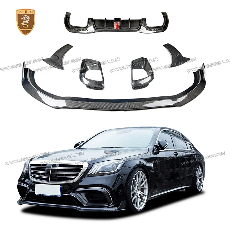 

Front Bumper Air Vent Intake Duct Cover Frame For Benz S Class W222 S63.2 Upgarde BRAB Style Dry Carbon Fiber Rear Lip Tailmouth